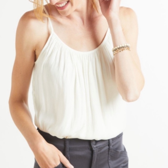 Allison Joy Tops - Allison Joy Bryn Buttery soft silk like pleated cream white camisole size XS